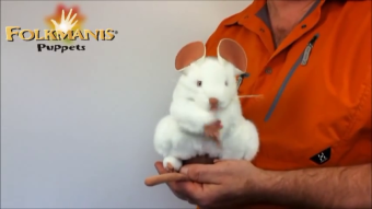 Folkmanis Handpuppe weiße Maus Demo 2