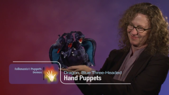 Folkmanis Blue Three-Headed Dragon Hand Puppet Demo