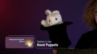 Folkmanis Handpuppe großes Kaninchen im Zylinder Demo