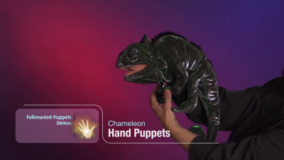 Folkmanis Handpuppe Chamäleon Demo