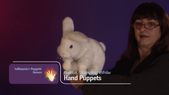 Folkmanis Handpuppe weißes, stehendes Kaninchen Demo