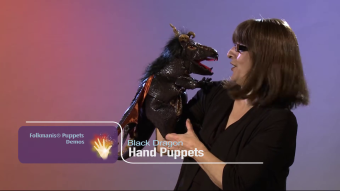 Folkmanis Black Dragon Hand Puppet Demo