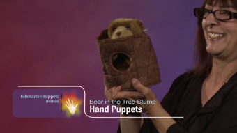 Folkmanis Bear in Tree Stump Hand Puppet Demo