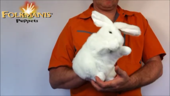 Folkmanis Handpuppe weißes, stehendes Kaninchen Demo 2