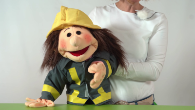 Living Puppets firefighter clothing set 3-piece (for hand puppets 65 cm) Demo