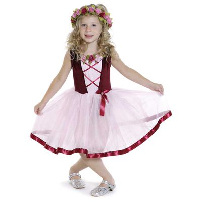Ribbon and rose dress burgundy M - Great Pretenders